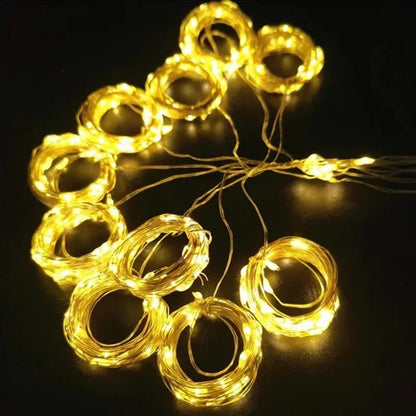 3M LED Curtain String Lights Fairy Decoration USB Holiday Garland Lamp 8 Mode For Home Garden Christmas Party New Year Wedding