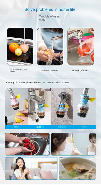 6 Layers Water Filter Tap Purifier Medical Stone Coconut Charcoal Nozzle For Faucet Kitchen Accessories Household Water Filter