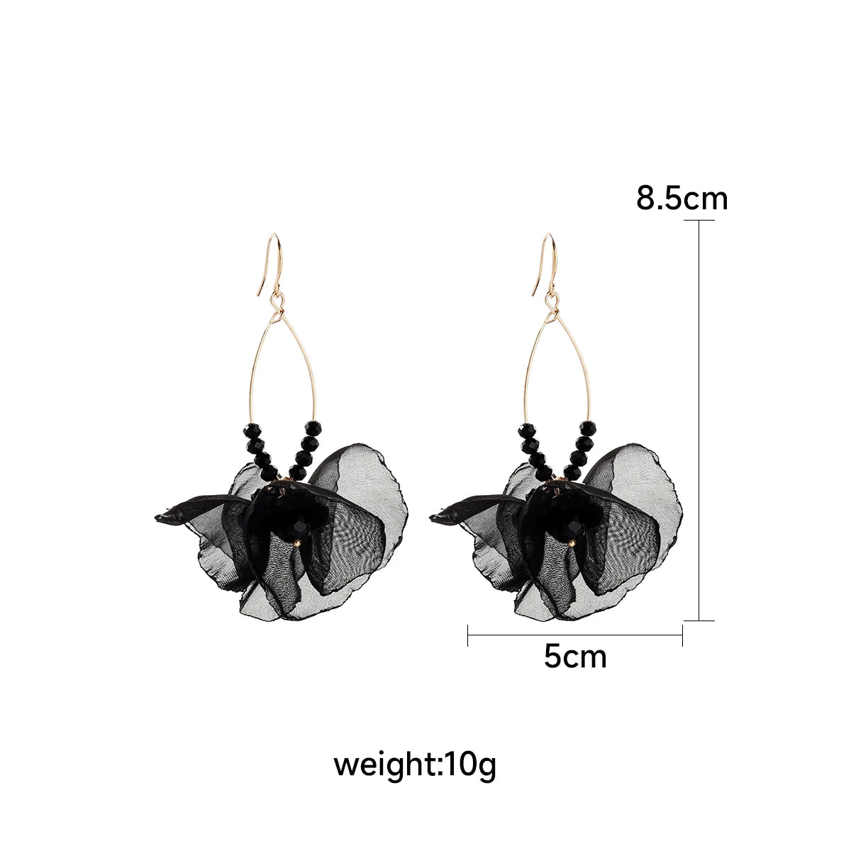 Romantic Sweet Petal Long Dangle Drop Earrings - Exquisite Design with Flower Tassels, Elegant Ear Jewelry