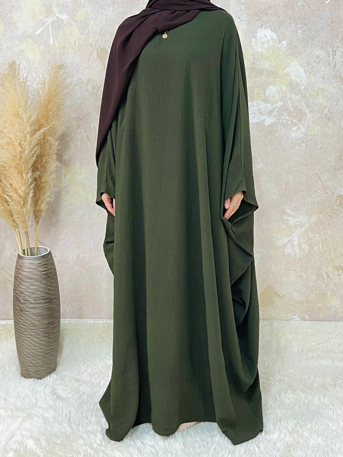 Butterfly Batwing Abaya Without Hijab Dubai Luxury Turkey  Islan Muslim Kaftan Modesty Dress