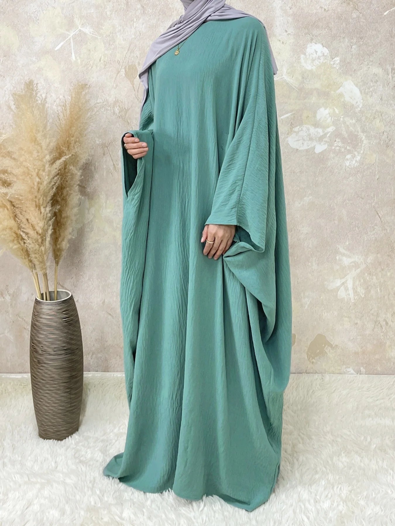 Butterfly Batwing Abaya Without Hijab Dubai Luxury Turkey  Islan Muslim Kaftan Modesty Dress