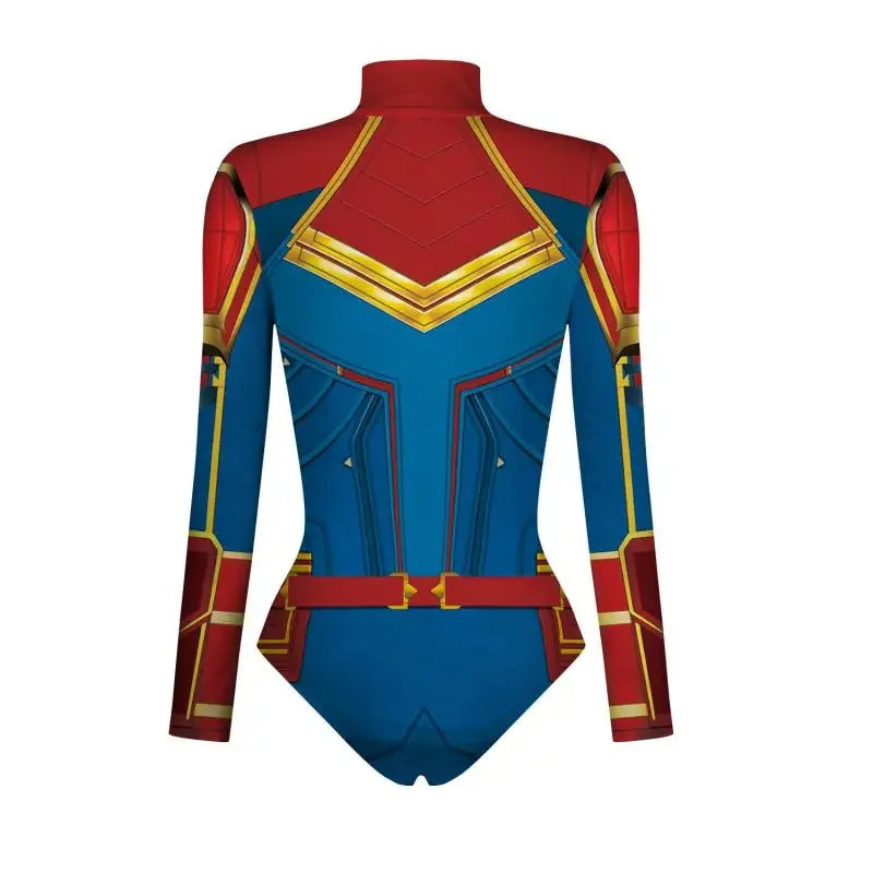 Spiderman Captain Superhero Swimsuit for Women Men 3D Print Long Sleeve Swim Bodysuit Cosplay Jumpsuit Halloween Carnival Outfit