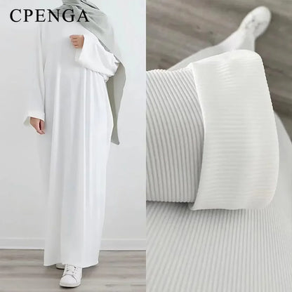 Autumn Winter Knitted Dress Muslim Women Abaya Female Arabic Turkey Modest Dresses New Warm Long Robe Islam Clothing