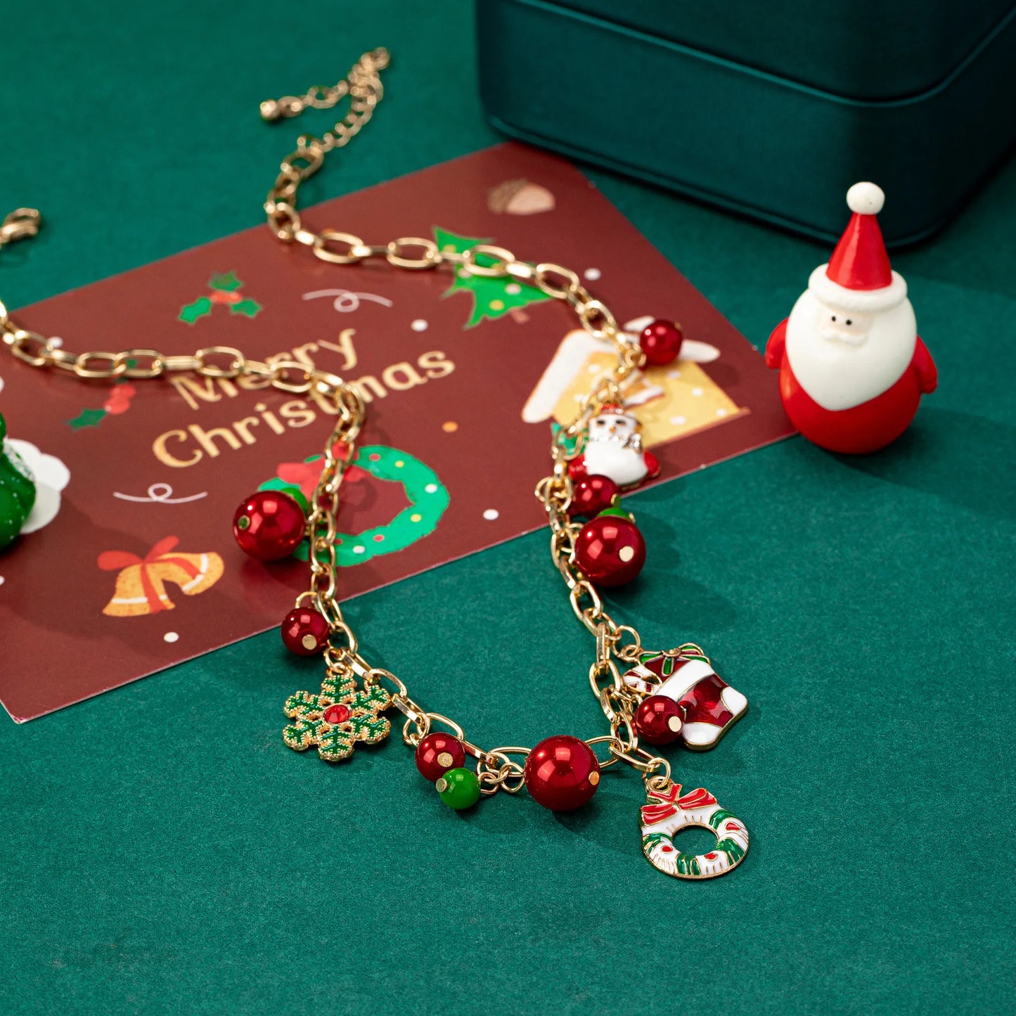 Sweet Cute Christmas Necklaces Enamel Bell Snowman Tree Deer Santa Gifts Necklace for Women Men Christmas Party Jewelry Gifts