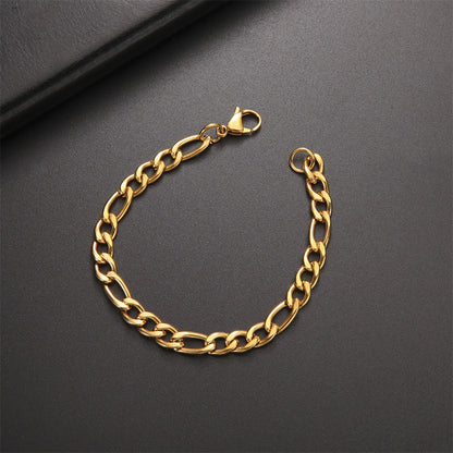 Fashion Cuban Chain Men Bracelet Stainless Steel 3/5/7/9mm Width Chain Bracelets Figaro Chain Boy Wrist Jewelry Couple