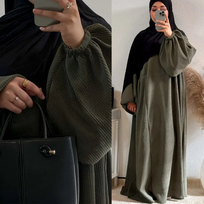 Winter Women Prayer Abaya Muslim Islam Abayas Ramadan Eid African Dress Dubai Luxury Robe Kaftan Caftan Marocain