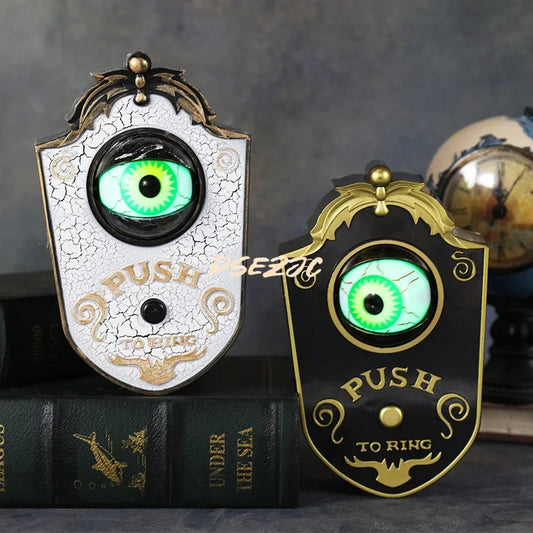 Halloween One Eyed Doorbell Decoration LED Electric Light Emitting Sound Eyeball Doorbell Bar Secret Room Prank Props