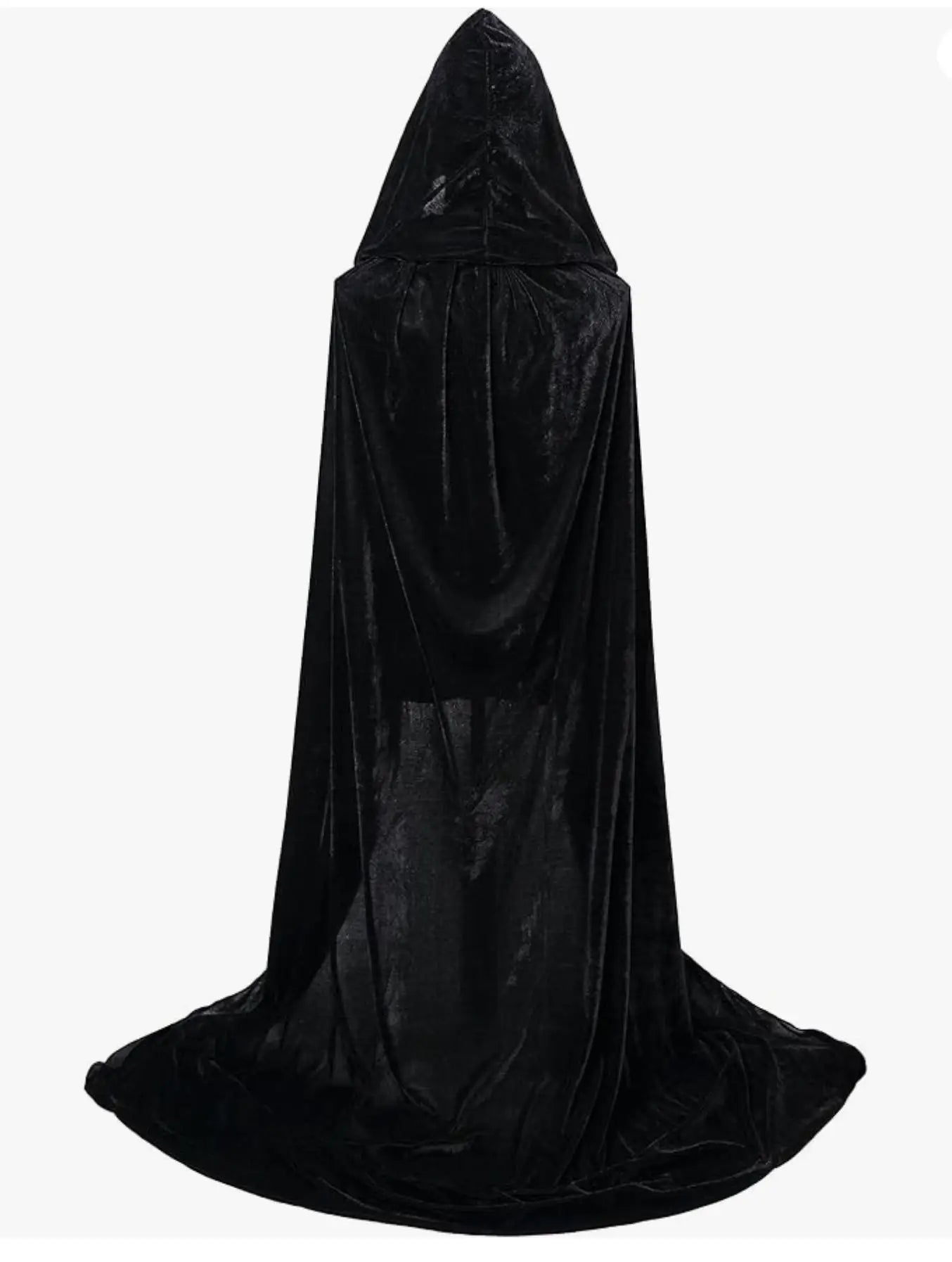 Christmas Velvet Halloween Grim Reaper Cloak long Hooded cape Unisex for  Devil Witch Wizard Christmas Cosplay black Death cloak