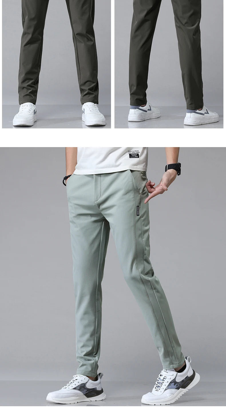 Men's Ultra-Thin Stretch Slim Straight Casual Pants, High-Quality and Breathable Golf Sports Trousers for Spring and Summer