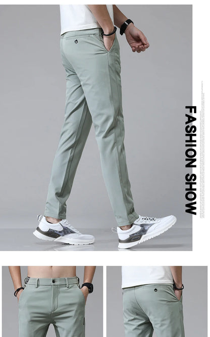 Men's Ultra-Thin Stretch Slim Straight Casual Pants, High-Quality and Breathable Golf Sports Trousers for Spring and Summer