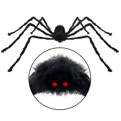 Halloween Giant Black Plush Spider Decoration Haunted House Prop Indoor Outdoor Decor