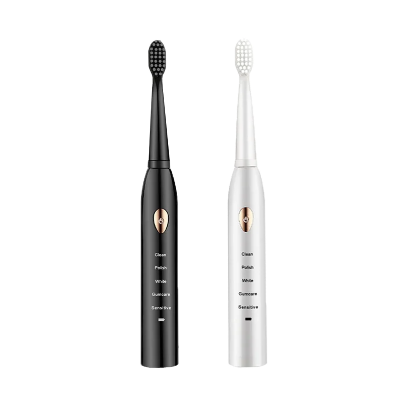 Jianpai Adult Black White Classic Acoustic Electric Toothbrush Adult 5-gear Mode USB Charging IPX7 Waterproof Acoustic Electric