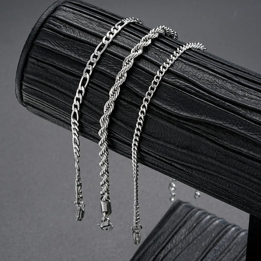 New 8 Inches 925 Sterling Silver Punk Figaro Chain Bracelet for Men Women Hip Hop Bracelet Party Fashion Jewelry Gifts wholesale