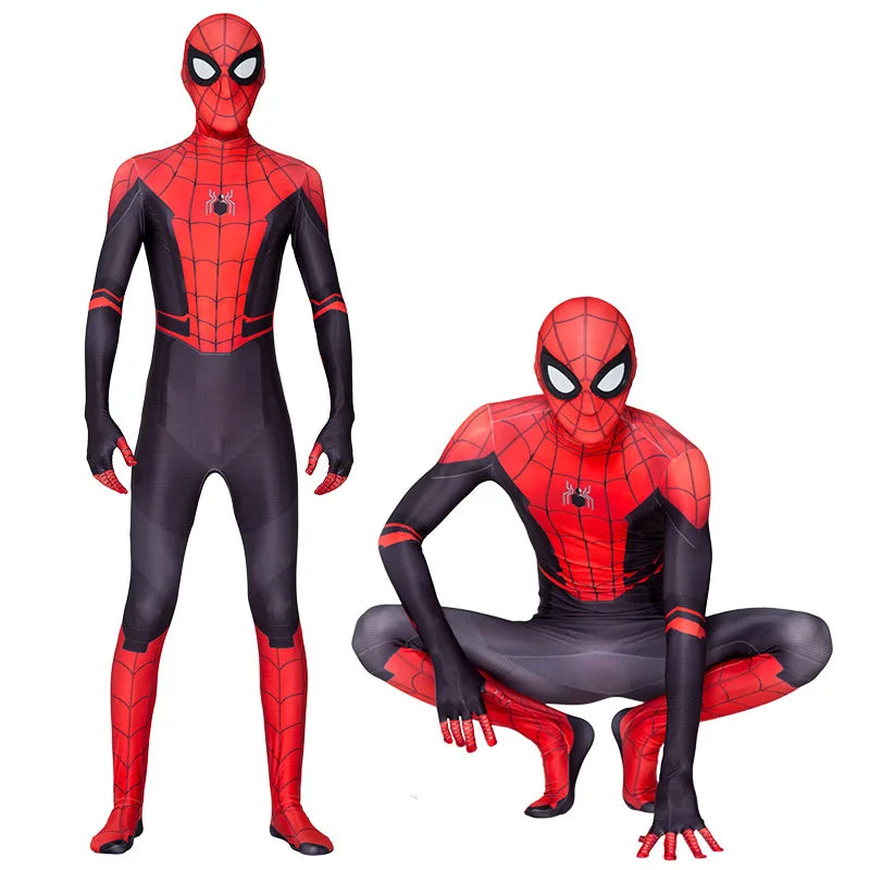 High Quality Superhero Spidermans Costume Bodysuit For Kids Adult Spandex Zentai Halloween Party Cosplay Jumpsuit 3D Style