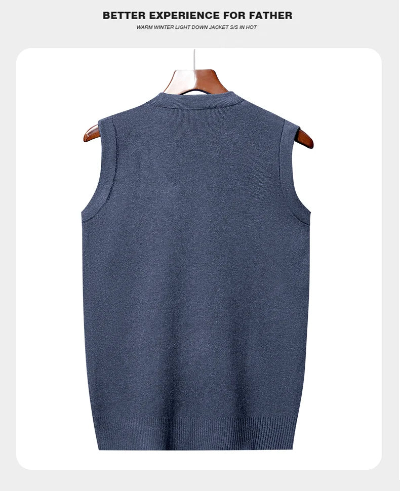 Men's Thickened Casual Sweater Tank Top Autumn and Winter Warm Men's Vest