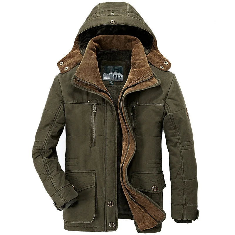 Good Quality Male Fit Winter Coats Multi-pocket Cargo Jackets Men Long Winter Coats Down Jackets Hooded Casual Warm Parkas 7XL