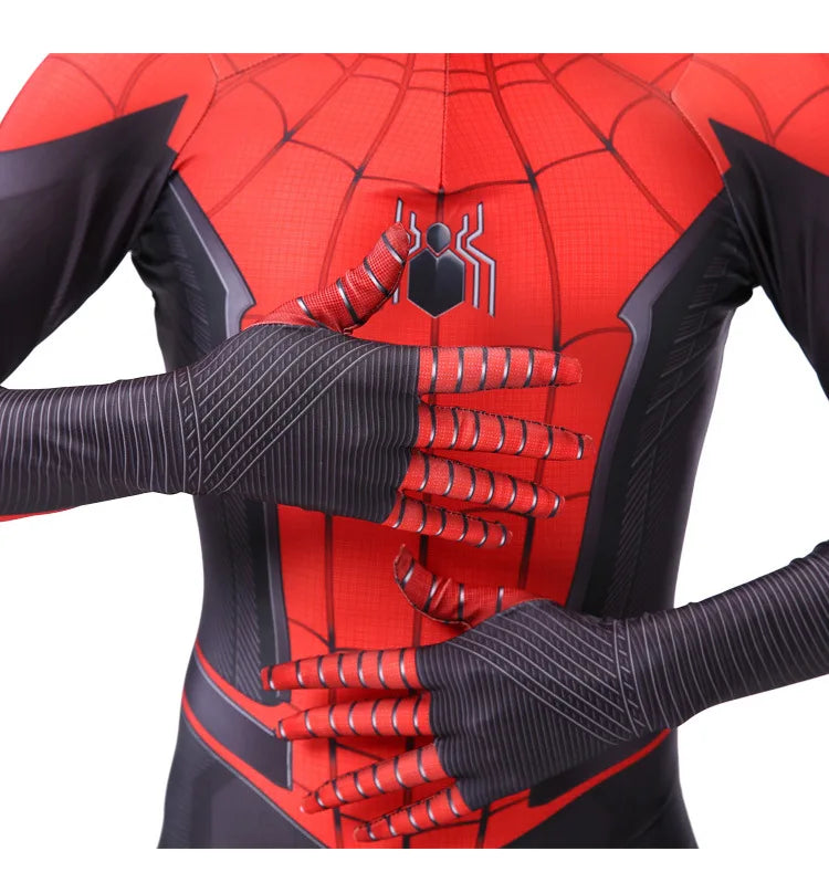 High Quality Superhero Spidermans Costume Bodysuit For Kids Adult Spandex Zentai Halloween Party Cosplay Jumpsuit 3D Style