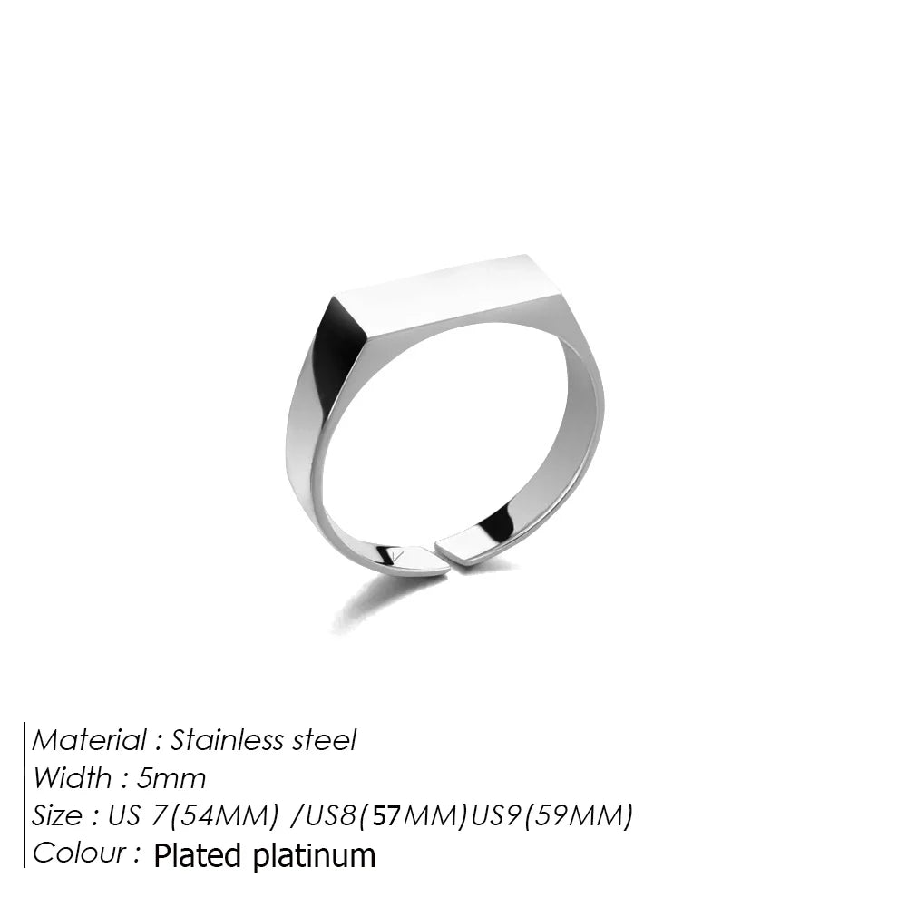 Men's Stainless Steel Jewelry Fashion Trend Golden Men's Ring Waterproof and Non Fading Accessories