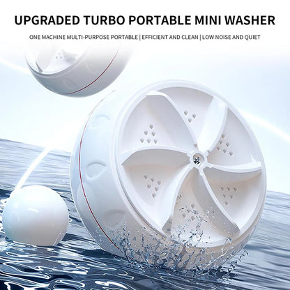 60W High Power Portable Mini Turbo Washing Machine Ultranicso Washer for Apartment Camping Travel Clothes Underwear Socks USB