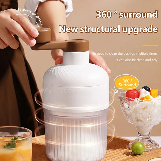 Shaved Ice Machine Mini Ice Crusher Hand Operated Shaved Ice Milkshake Maker Household Portable Small Hail Machine Kitchen Tool