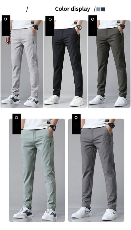 Men's Ultra-Thin Stretch Slim Straight Casual Pants, High-Quality and Breathable Golf Sports Trousers for Spring and Summer