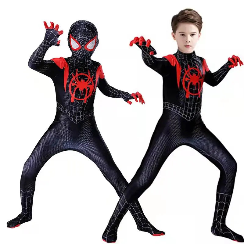 High Quality Superhero Spidermans Costume Bodysuit For Kids Adult Spandex Zentai Halloween Party Cosplay Jumpsuit 3D Style