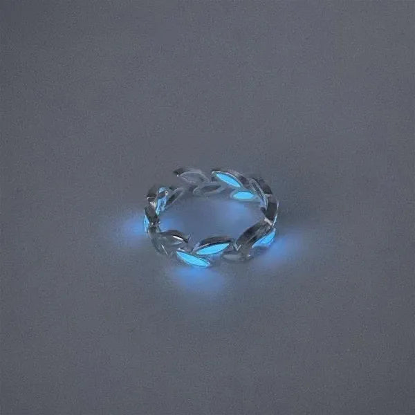 Fashion Luminous Light Ring for Women Men Adjustable Finger Glow in Dark Silver Color Green Blue Light Ring Jewelry Lover Gift