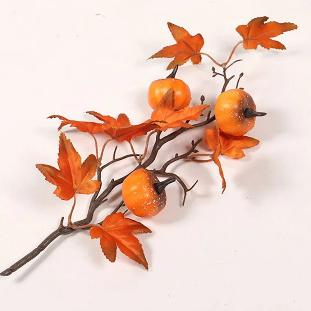 Artificial Maple Leaves Branch Fake Fall Leaves Stems Plants Outdoor Home Decor Outdoor Artificial Flower Halloween Decor