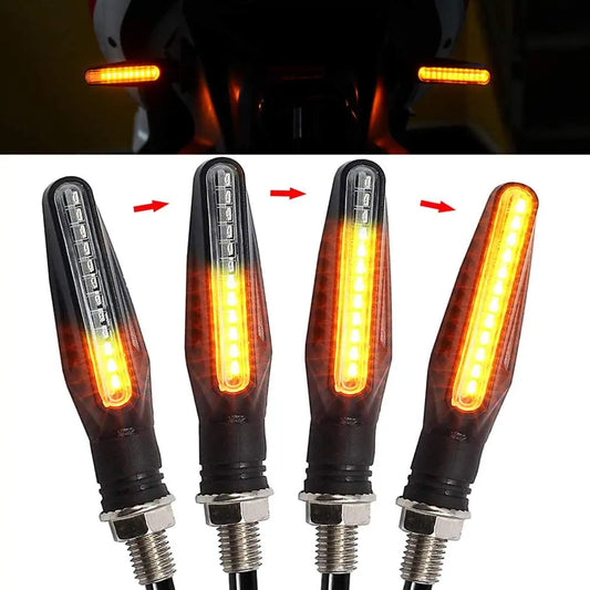 2PCS Universal LED Motorcycle Turn Signal Light 12v IP68 Waterproof Amber Flasher Indicator Blinker Rear Lights Lamp Accessories