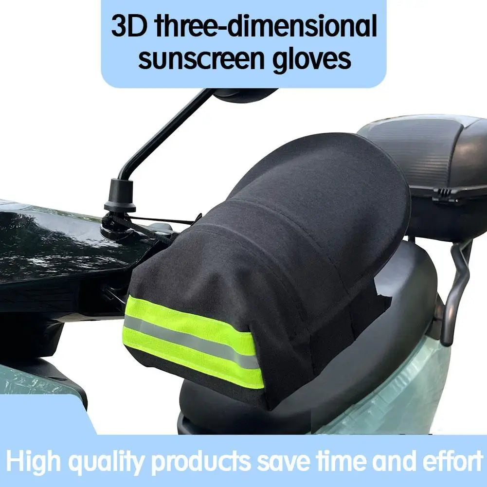 1 Pair Motorcycles Handlebar Gloves Waterproof Windproof Sun Protection Gloves For Most Motorbikes Scooters ATVs Snowmobile