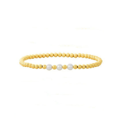 Natural Pearl Bracelet Set Luxury Jewelry Gift 18 K Gold Plated Beads Bracelets for Women Pulseras Gold Jewellery