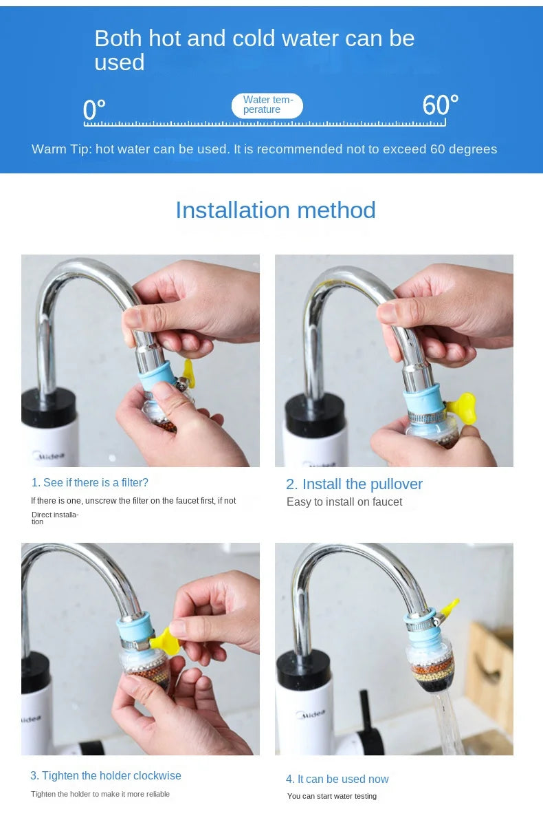 6 Layers Water Filter Tap Purifier Medical Stone Coconut Charcoal Nozzle For Faucet Kitchen Accessories Household Water Filter