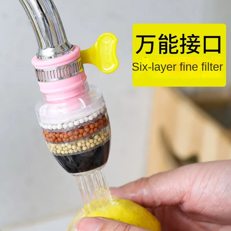 6 Layers Water Filter Tap Purifier Medical Stone Coconut Charcoal Nozzle For Faucet Kitchen Accessories Household Water Filter