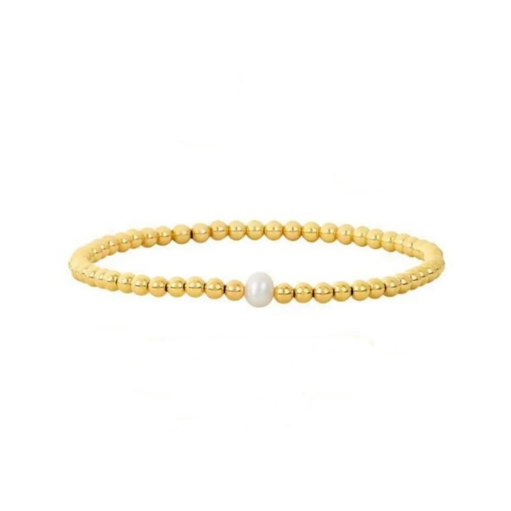 Natural Pearl Bracelet Set Luxury Jewelry Gift 18 K Gold Plated Beads Bracelets for Women Pulseras Gold Jewellery