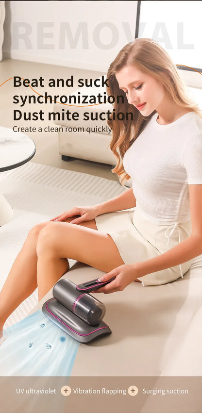 2024 New Mite Removal Instrument Vacuum Cleaner 12000PA Handheld Vacuum For Mattress Sofa Bed Home Detachable Filter Bed Cleaner