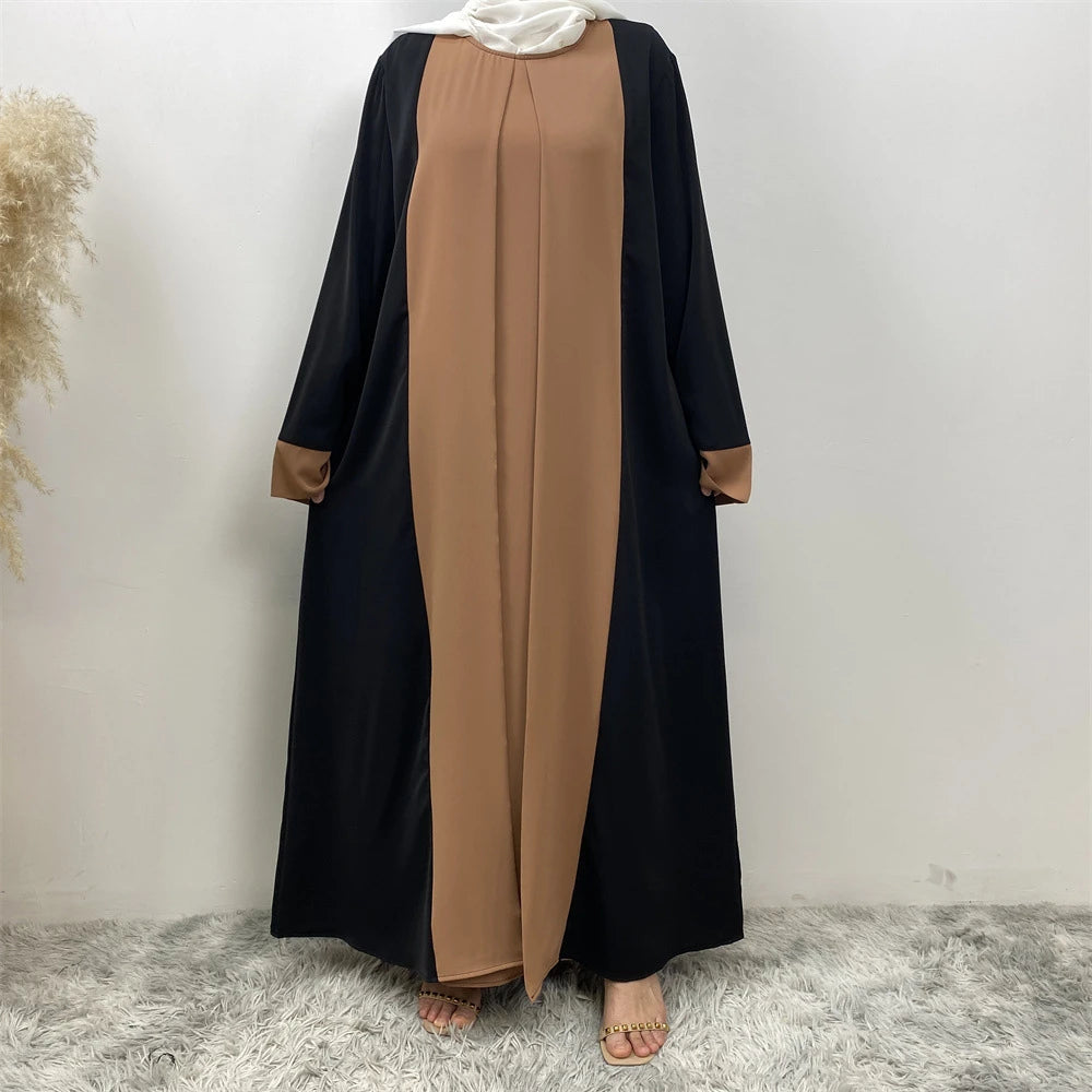 Ramadan Eid Muslim Abaya Dubai Luxury Splicing Fake Two Pieces Abayas For Women Kaftan Modest Dress Islam Caftan Marocain Femme