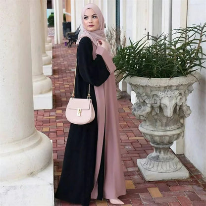 Ramadan Eid Muslim Abaya Dubai Luxury Splicing Fake Two Pieces Abayas For Women Kaftan Modest Dress Islam Caftan Marocain Femme