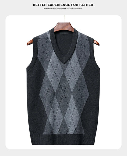 Men's Thickened Casual Sweater Tank Top Autumn and Winter Warm Men's Vest