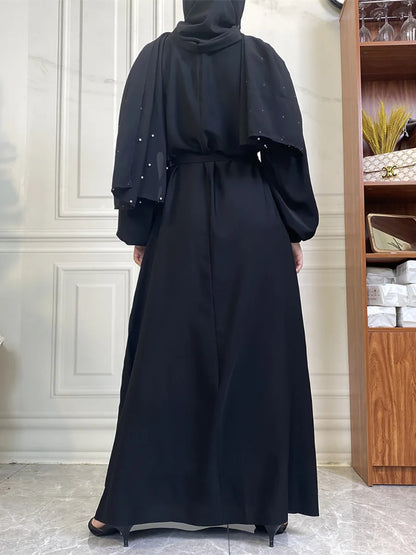 Hot Selle Simple Style Moroccan Dresses Kaftan Turkey Solid Color Gulf Abayas Islamic Women Long Dress Muslim Saudi Robe Ramadan