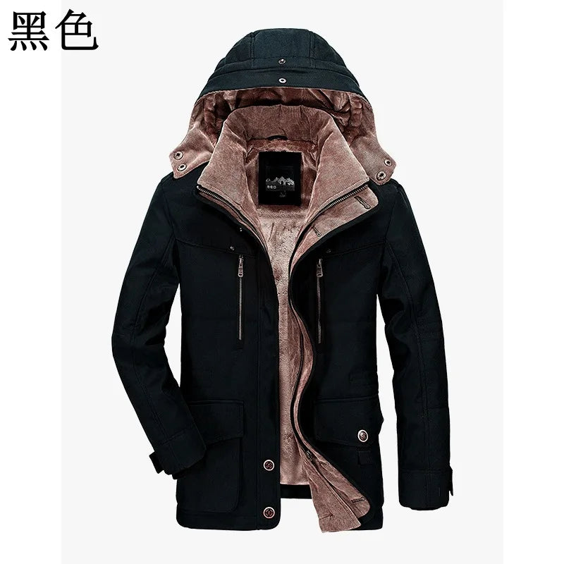 Good Quality Male Fit Winter Coats Multi-pocket Cargo Jackets Men Long Winter Coats Down Jackets Hooded Casual Warm Parkas 7XL