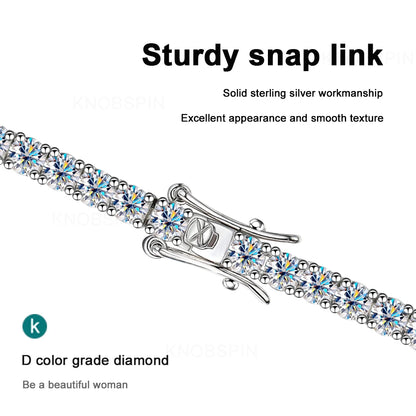 3mm 4mm Moissanite Tennis Bracelet Full Diamond GRA 925 Silver Plated 18k Wedding Party Jewelry Bracelets for Women Man