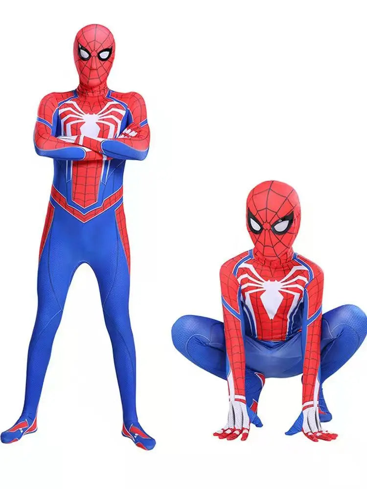 High Quality Superhero Spidermans Costume Bodysuit For Kids Adult Spandex Zentai Halloween Party Cosplay Jumpsuit 3D Style