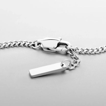 Men's Stainless steel Does not Lose color Accessories 1.8MM Minimalist Cuban chain White gold Bracelet Wholesale