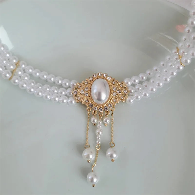 Imitation Pearl Multilayer Short Necklace - Romantic Timeless Jewelry