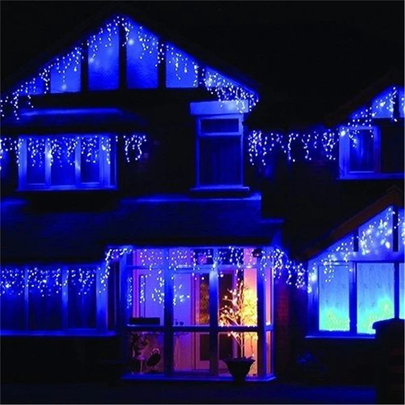 Christmas Lights Waterfall Outdoor Decoration 5M Droop 0.4-0.6m Led Lights Curtain String Lights Party Ggarden Eaves Decoration