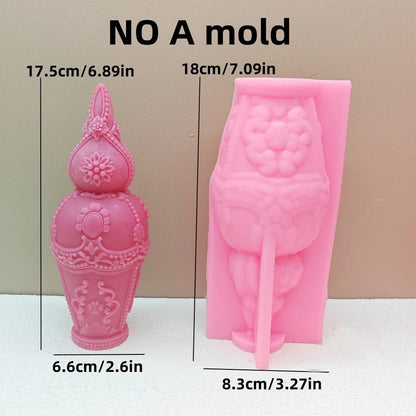 Large Lace Pattern Vase Shape Candle Silicone Mold Gourd Pattern Carved Vase Candle Mold Bottle Candle Mold Christmas Tree Gift