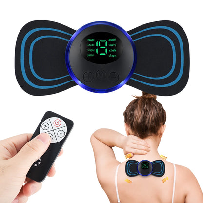 EMS Neck Massager Electric Cervical Vertebra Massage Patch for Muscle Pain Relief & Shoulder Relaxation Portable Neck Stretcher