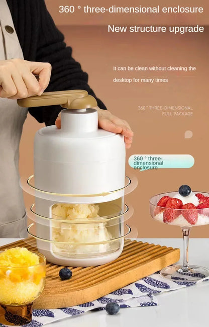 Manual Ice Shaver Household Small Ice Crusher Mini Shaved Ice Milkshake Machine Portable Hand-cranked Smoothie Machine