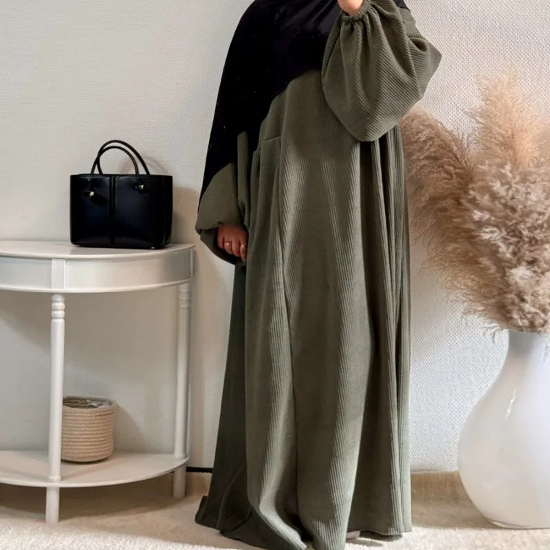 Winter Women Prayer Abaya Muslim Islam Abayas Ramadan Eid African Dress Dubai Luxury Robe Kaftan Caftan Marocain