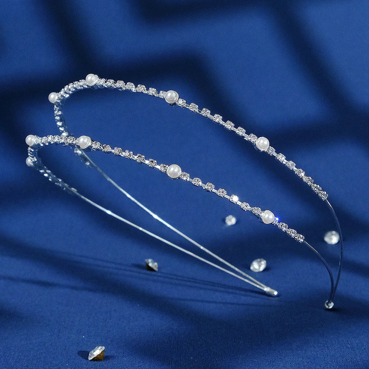 Rhinestone Star Headband - Party Hairband with Multilayer Pearl and Rhinestone Detail, Hair Accessories